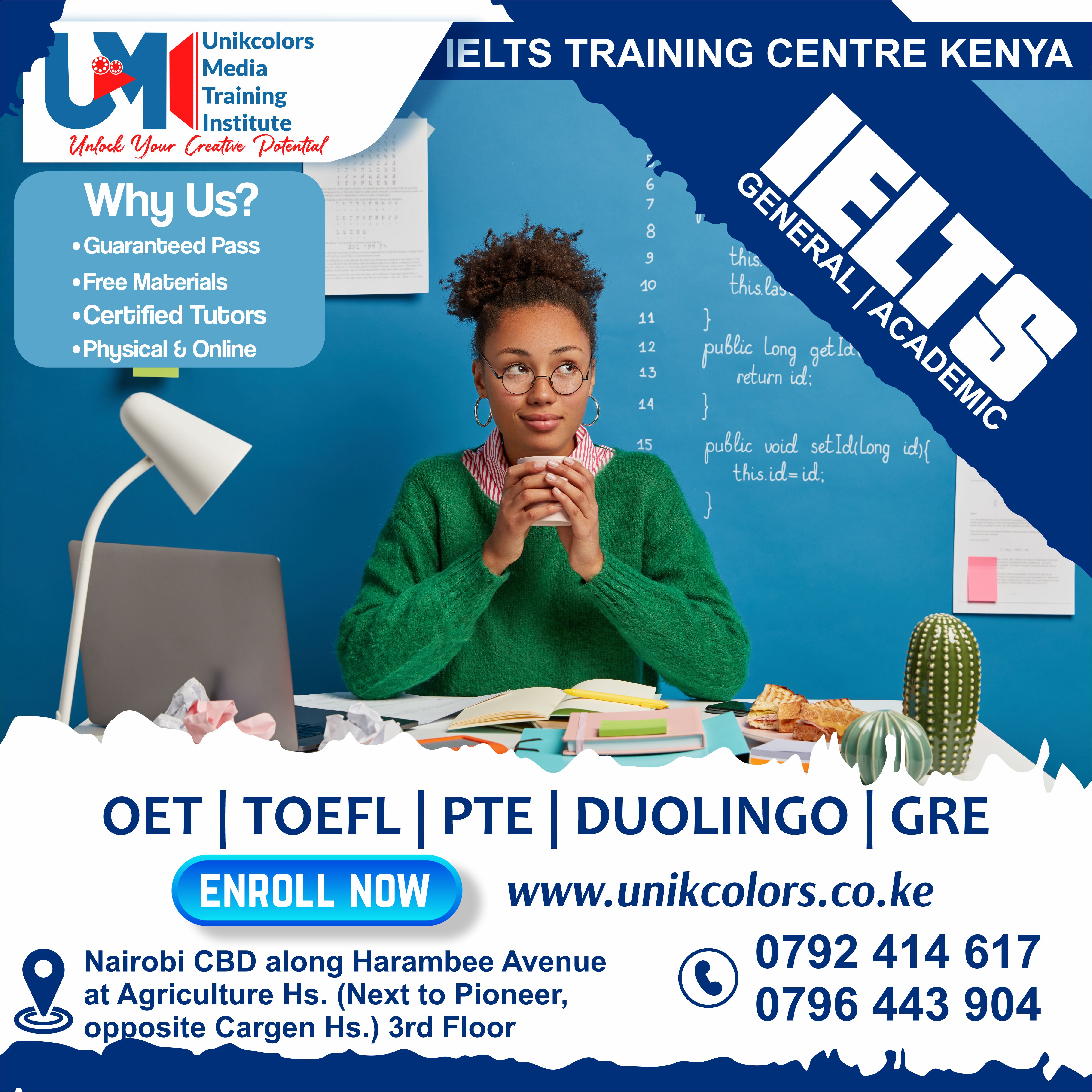 IELTS TRAINING CENTRE KENYA - IELTS PREPARATION | OET | TOEFL | PTE | GRE | DUOLINGO